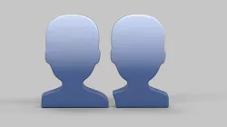 Busts in Silhouette emoji 3D model