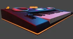 Cartoon Musical Keyboard 3D model