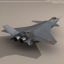 Chengdu fighter J-20 3D model