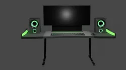 Computer Scene Low-poly 3D model