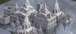 Cthulhu Cult Church with Gothic halls Kit bash 3D model