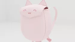 Cute Kitty Kat Back Pack Low Poly VRCHAT READY with textures 3D model