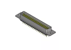 DB37 male connector through hole 3D model