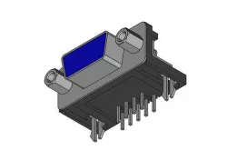 DB9 female connector elbow trough hole 3D model