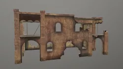 Destroyed Hamam Building Low-poly 3D model