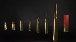 Eight Bullets Low-poly 3D model