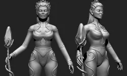 Female Elf Character - Medieval - Fantasy 3D model