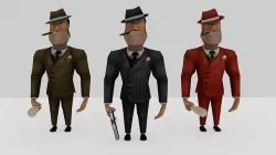 Gangstar Character Rigged Low-poly 3D model