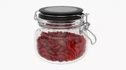 Glass kitchen jar with contents 01 3D model