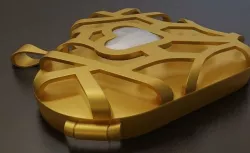 Gold Heart Shape pendant 3D model