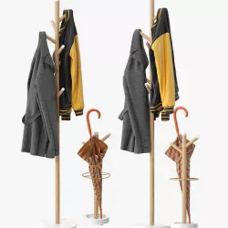 Grace Mango Wood  Marble Coat Rack 3D model
