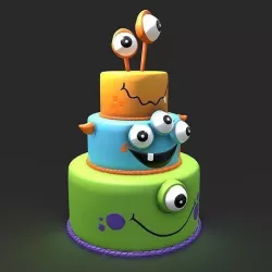 Halloween Monster Cake  Low-poly 3D model