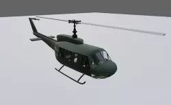 Helicopter - Chopper - Vietnam - Helicoptero Low-poly 3D model