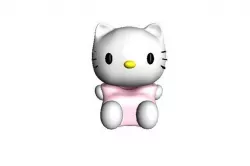 Hello Kitty With Hair Band Low-poly 3D model