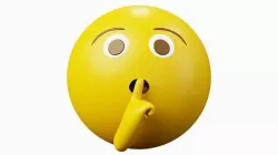 Keep Silence or Quiet Please Yellow Ball Emoticon or Smiley 3D model