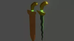 Keris and Case Low-poly 3D model