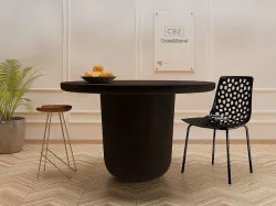 LOLA ROUND BLACK CONCRETE DINING TABLE CB2 3D model