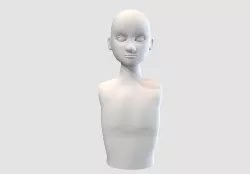 male cartoon torso  3D model