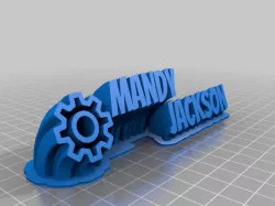 mandy Sweeping 2-line name plate (text)