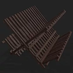 Medieval Dish Rack Low-poly 3D model