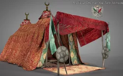  Medieval Ottoman War Tent  Set 3d model 3D model
