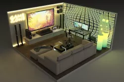 Modern 3d game room 3D model Low-poly 3D model