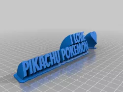 My Customized Sweeping 2-line name plate I LOVE PIKACHU POKEMON