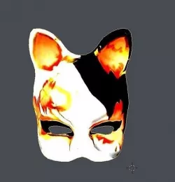 noh mask Low-poly 3D model