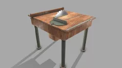 Old Circular Saw Bench  Low-poly 3D model