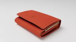 Orange leather wallet purse or pouch 3D model