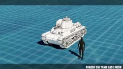Panzer 35t Tank Base Mesh Low-poly 3D model