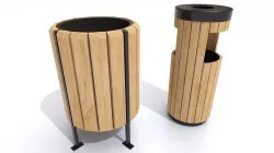Park Trash Can 3 Low-poly 3D model