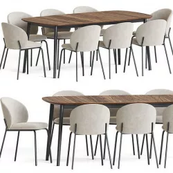Princeton Chair Kingston Table Dining Set 3D model