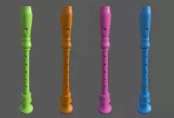 Recorder - Flute  Low-poly 3D model