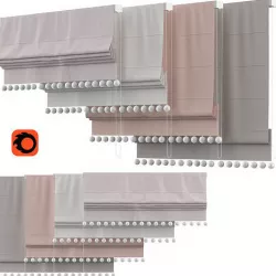 Roman Curtains 136 Rh Baby and child POM-POM LINEN-COTTON 3D model