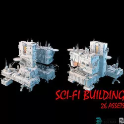 SCI-FI BUILDING ASSETS 3D model