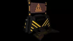 Sci-fi Firewall Game Ready Low Poly 3D Model Low-poly 3D model