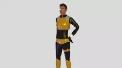 Sci Fi Woman anime yellow dress Low-poly 3D model