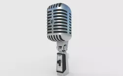 Shure 55SH - Retro Microphone Low-poly 3D model