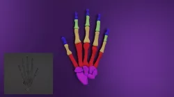 Skeleton Hand Subdiv modifier available  Low-poly 3D model