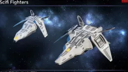 Spaceship Carriers Fighters II Low-poly 3D model