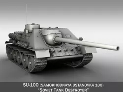 SU-100 - Soviet Tank Destroyer  3D model