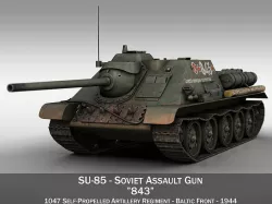 SU-85 - 843 - Soviet Self-Propelled Gun  3D model