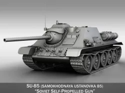 SU-85 - Soviet Self-Propelled Gun  3D model