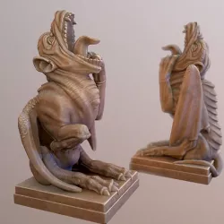 The sculpture of Chimera High-poly Low-poly 3D model