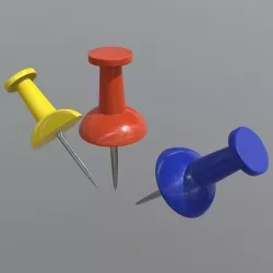 Thumb Tack Low-poly 3D model