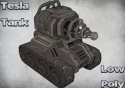 Toon Tesla Tank Low-poly 3D model