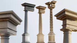 Tuscan column with pedestal and entablature Tuscan Order 3D model