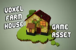 Voxel 3D simple farm house game asset 3D model
