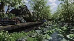 Waterfall Bridge Scene 3D model